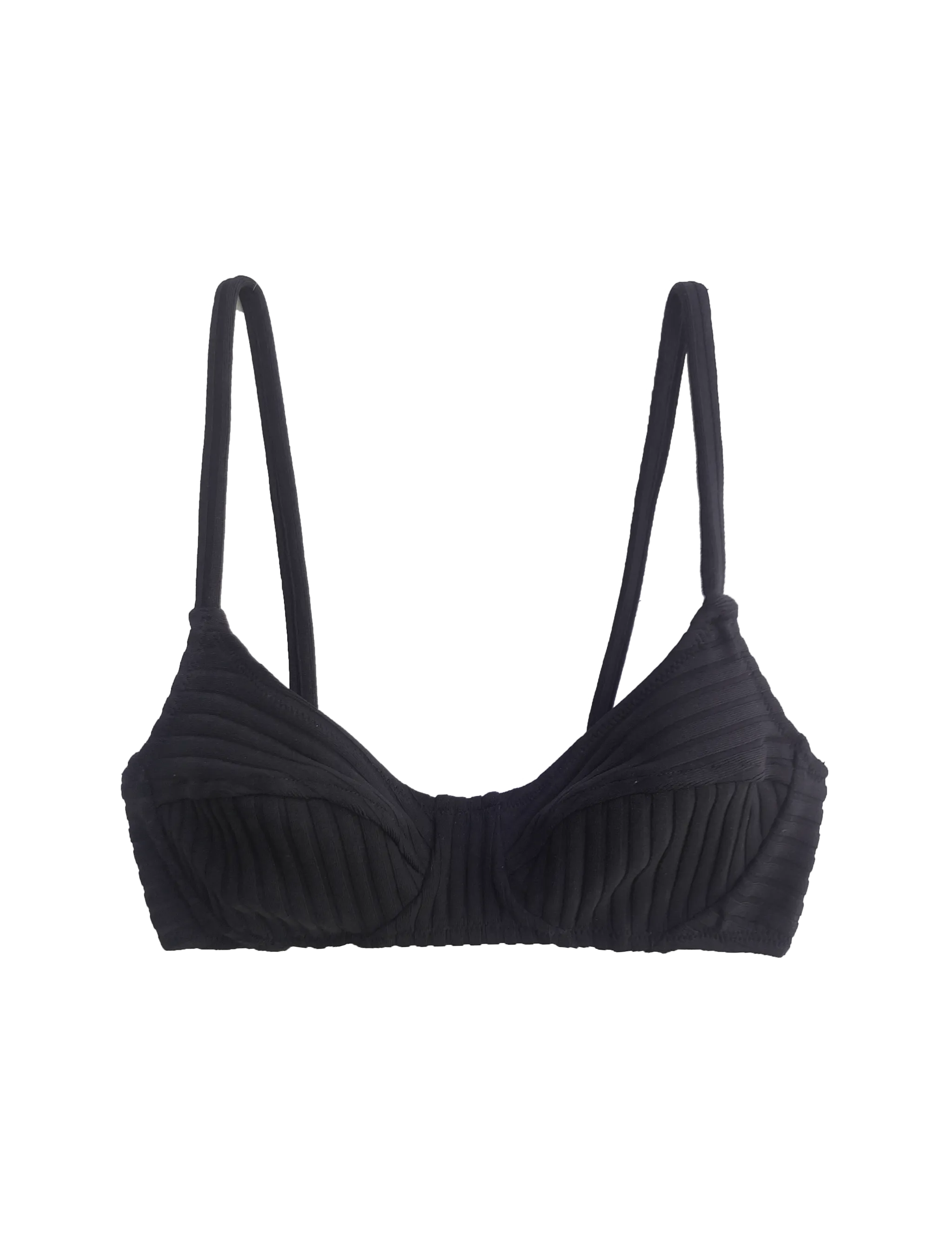 Germaine Bikini Top Black Rib