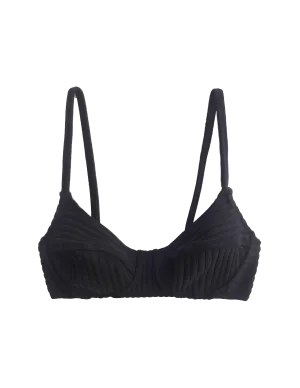 Germaine Bikini Top Black Rib