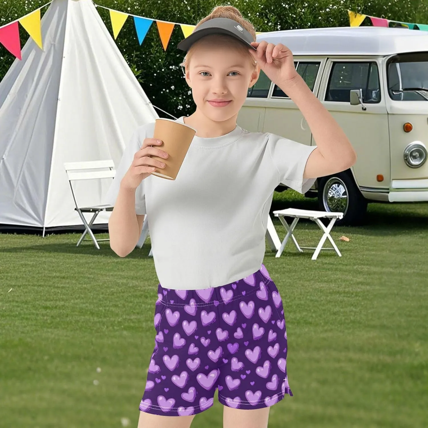 Girl's Athletic Shorts with Pockets Athletic Shorts for Teen for Dance