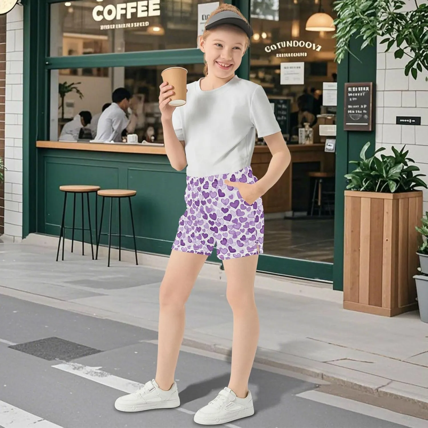 Girl's Athletic Shorts with Pockets Athletic Shorts for Teen for Dance
