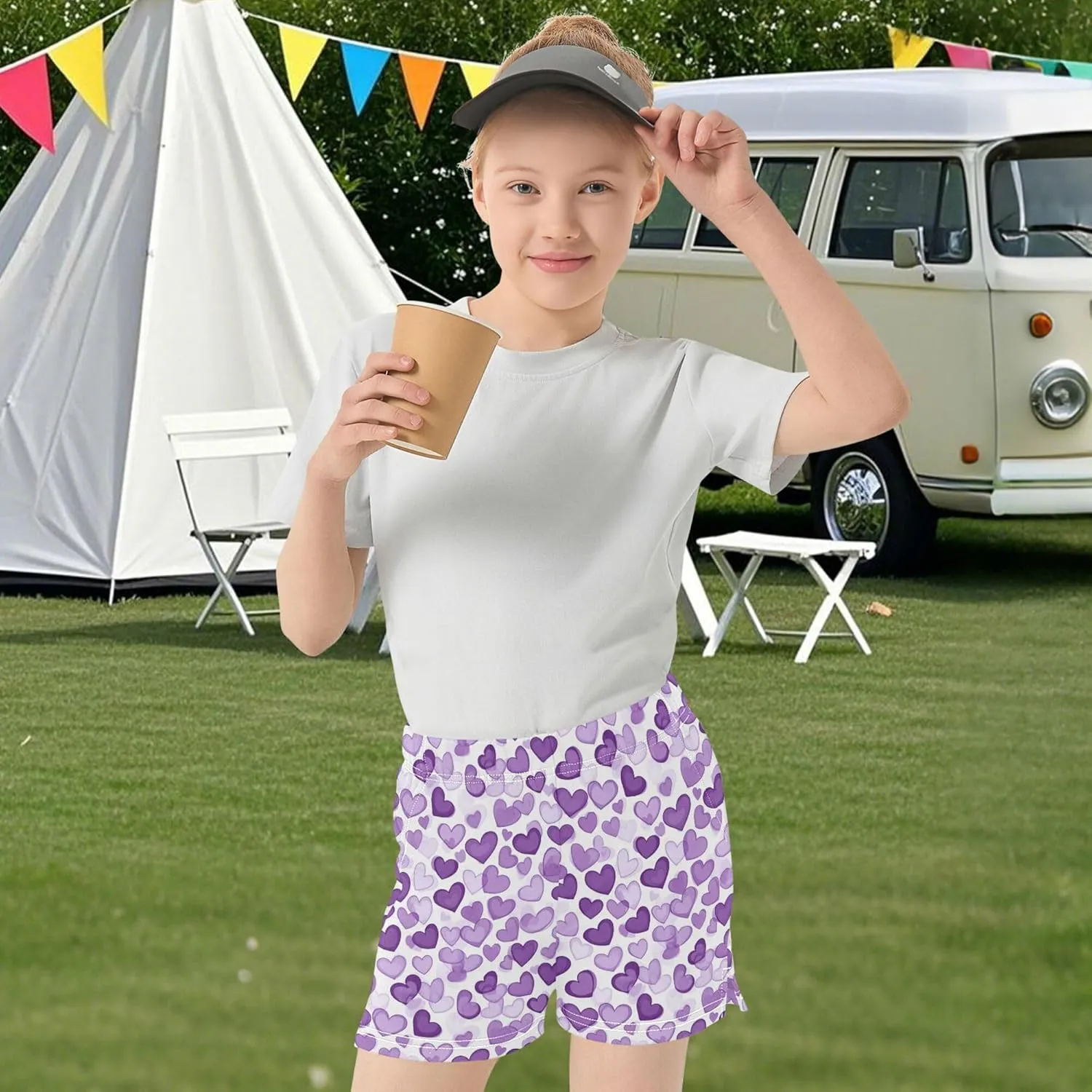 Girl's Athletic Shorts with Pockets Athletic Shorts for Teen for Dance