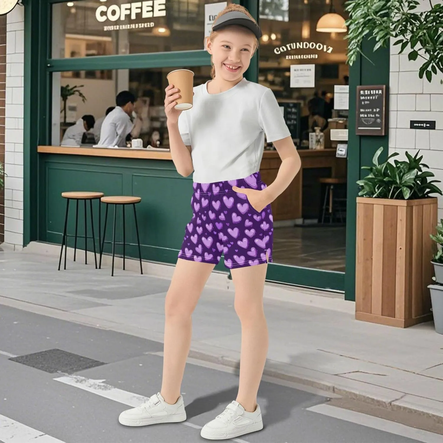Girl's Athletic Shorts with Pockets Athletic Shorts for Teen for Dance