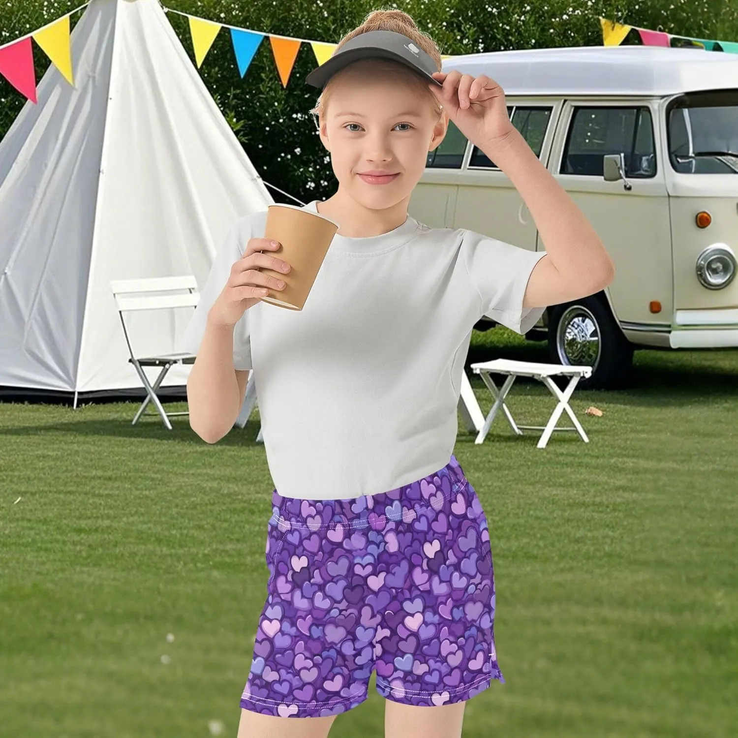 Girl's Athletic Shorts with Pockets Athletic Shorts for Teen for Dance