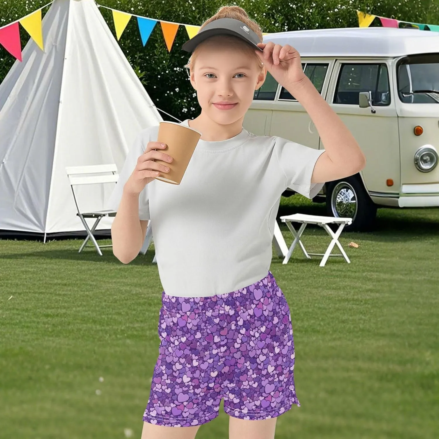 Girl's Athletic Shorts with Pockets Athletic Shorts for Teen for Dance