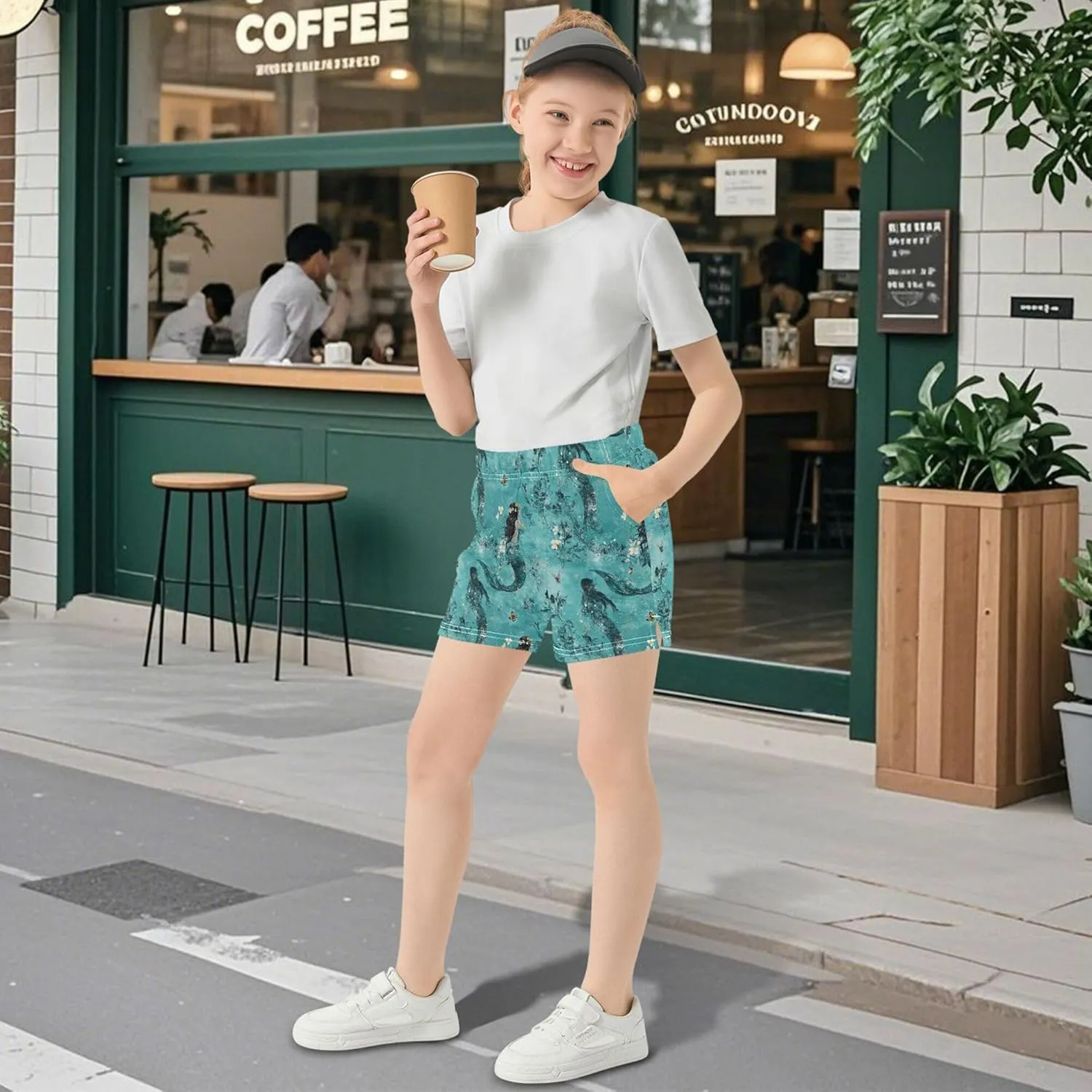Girl's Athletic Shorts with Pockets Youth Athletic Shorts for Gym