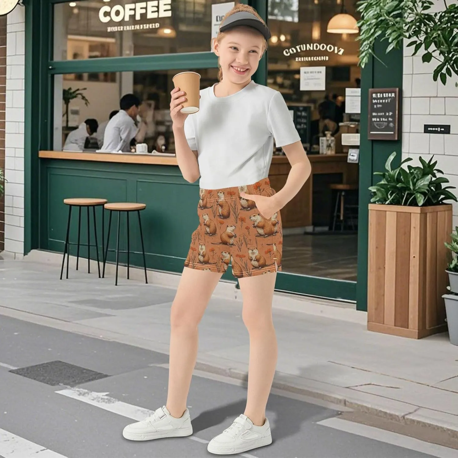 Girl's Athletic Shorts with Pockets Youth Athletic Shorts for Gym