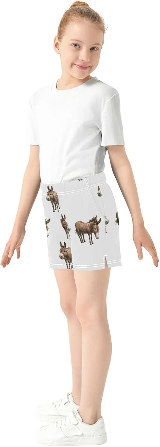 Girl's Athletic Shorts with Pockets Youth Athletic Shorts for Gym