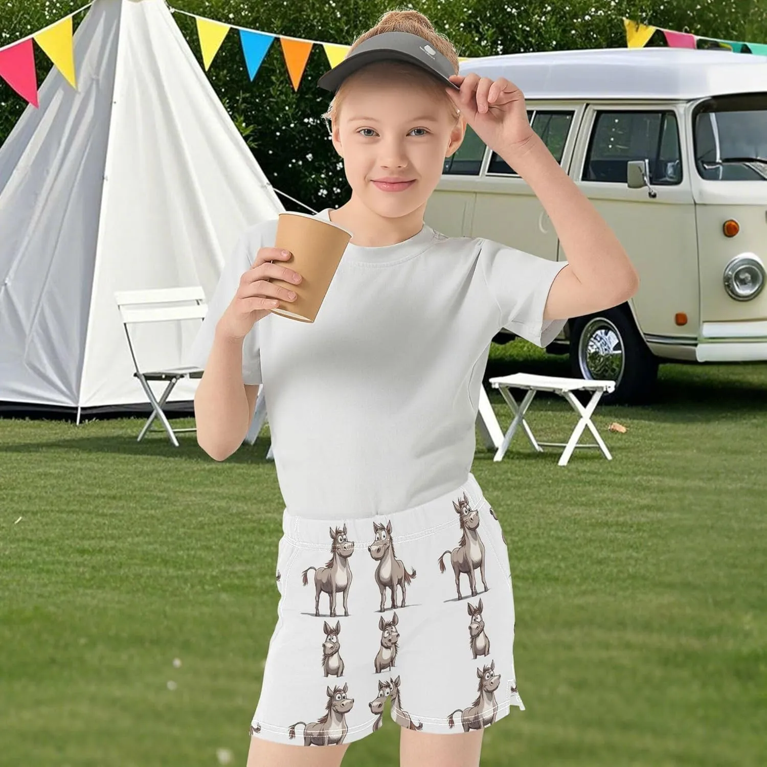 Girl's Athletic Shorts with Pockets Youth Athletic Shorts for Gym