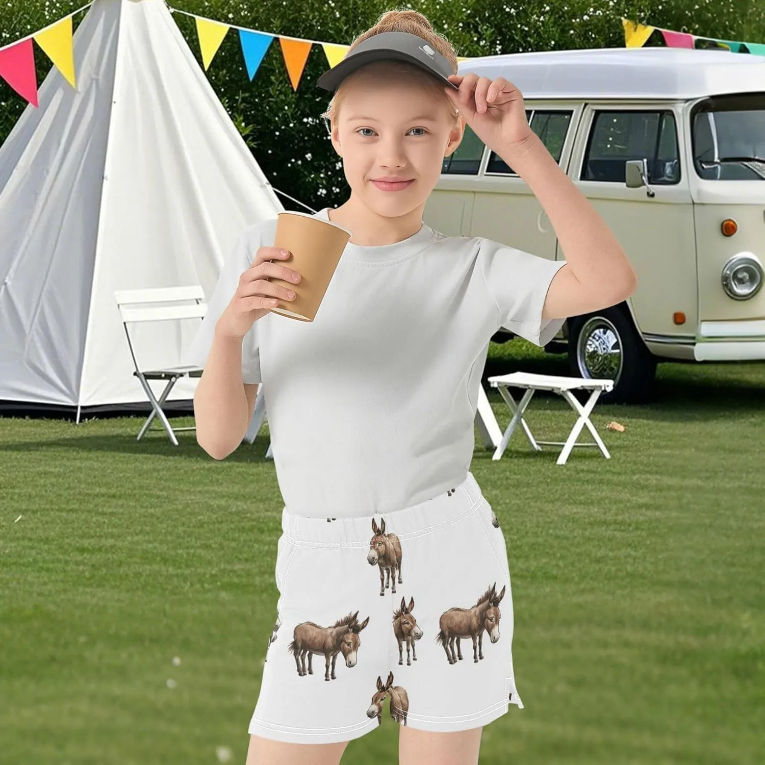 Girl's Athletic Shorts with Pockets Youth Athletic Shorts for Gym