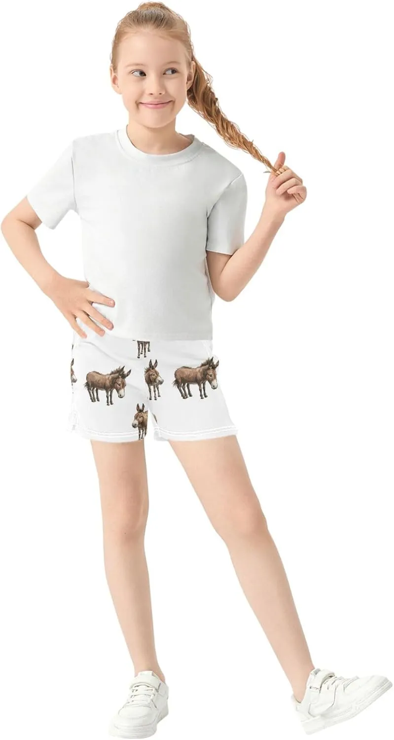 Girl's Athletic Shorts with Pockets Youth Athletic Shorts for Gym
