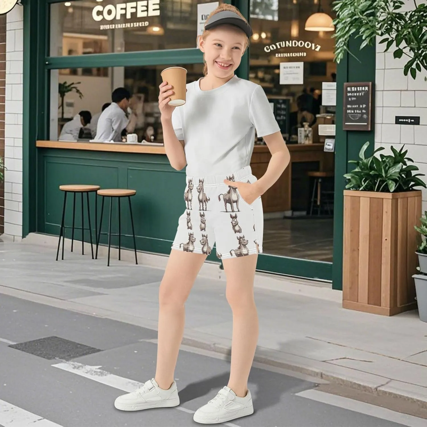 Girl's Athletic Shorts with Pockets Youth Athletic Shorts for Gym