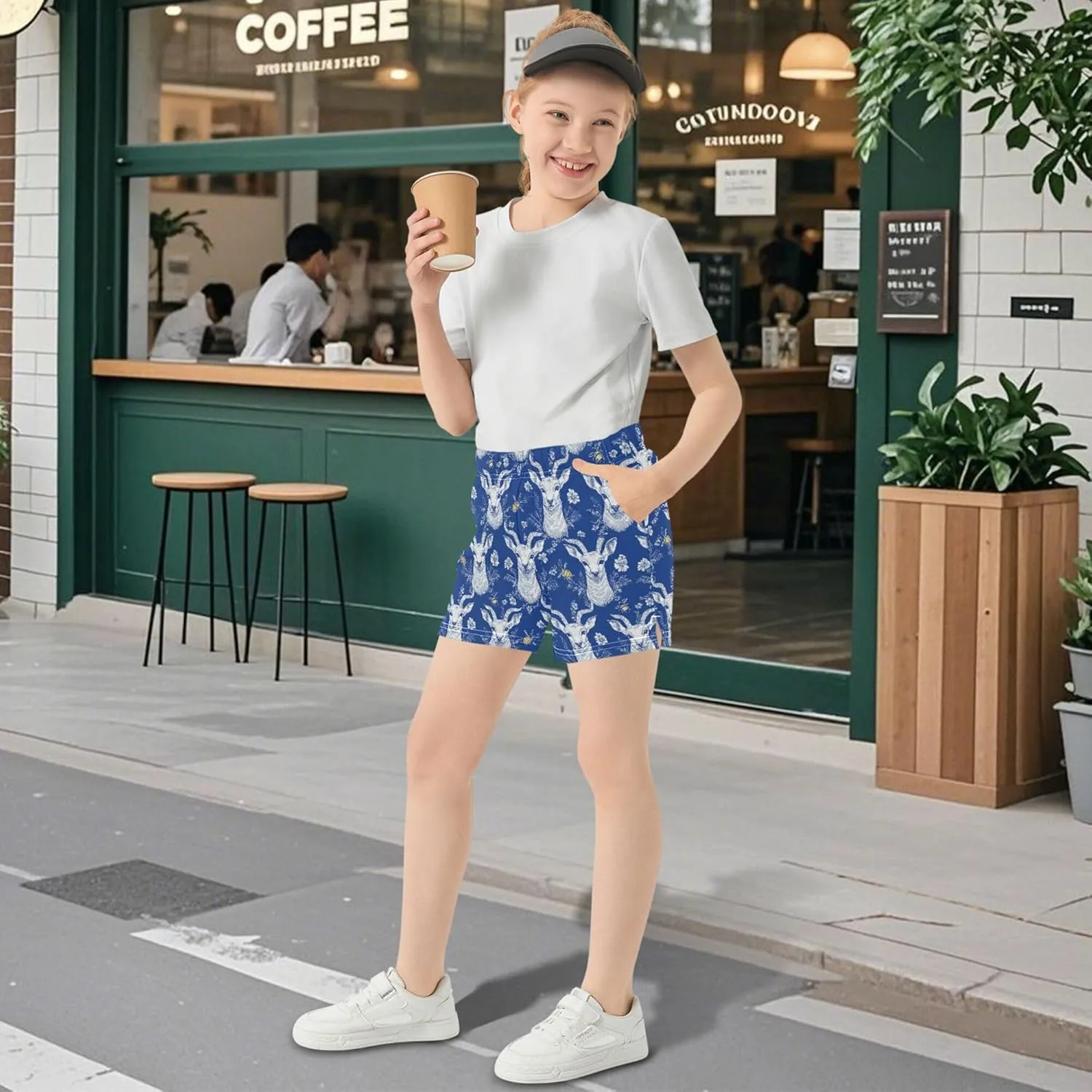 Girl's Athletic Shorts with Pockets Youth Athletic Shorts for Gym