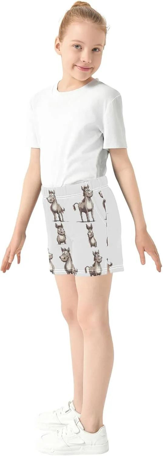 Girl's Athletic Shorts with Pockets Youth Athletic Shorts for Gym