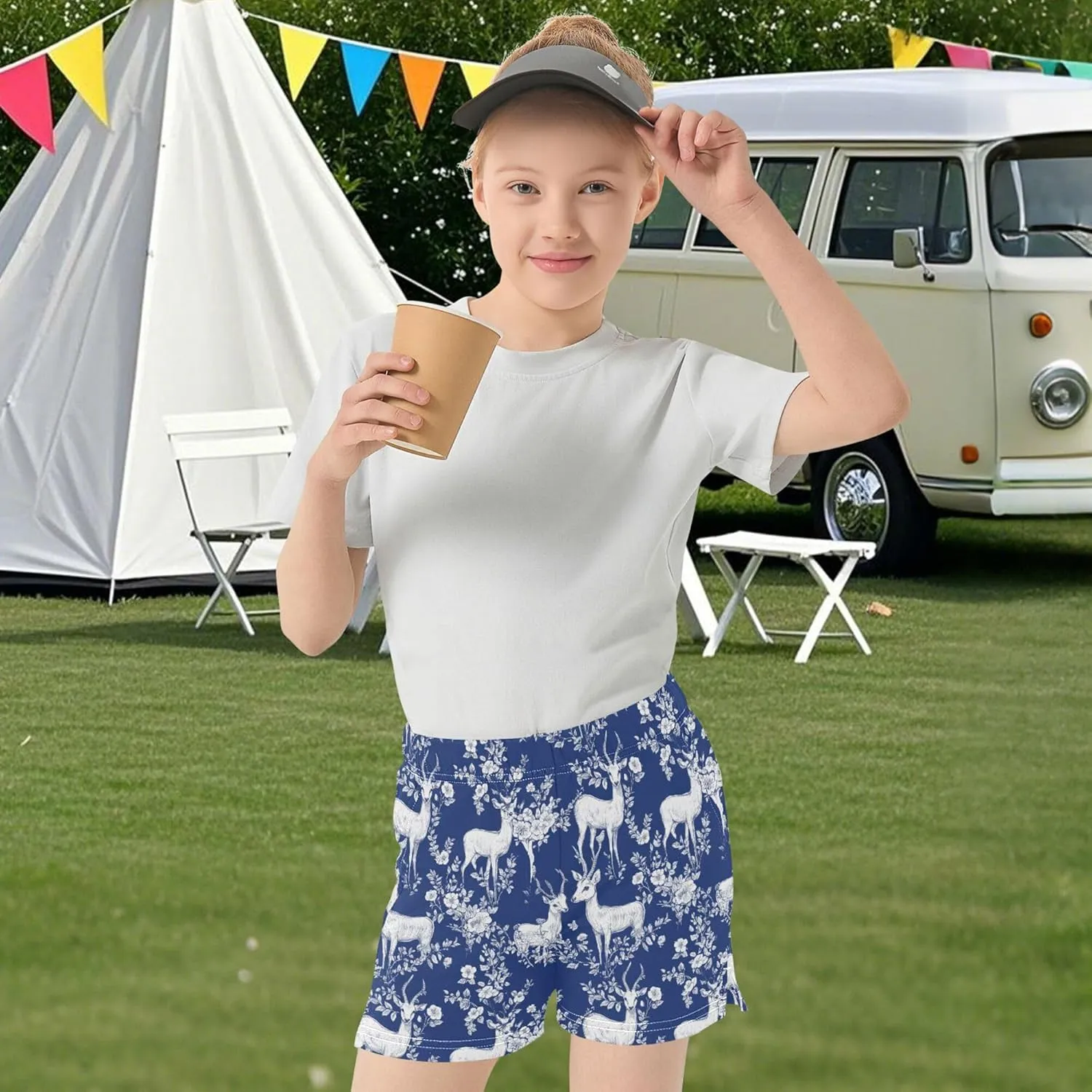 Girl's Athletic Shorts with Pockets Youth Athletic Shorts for Gym