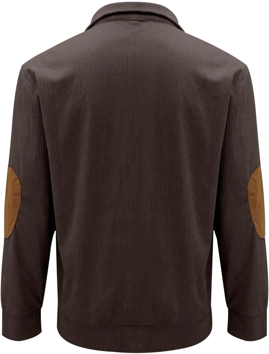GOFULY Quilted Sweatshirts For Men Corduroy Henley Button Jacket Lightweight Lapel Collar Pullover Long Sleeve Baggy Sweater