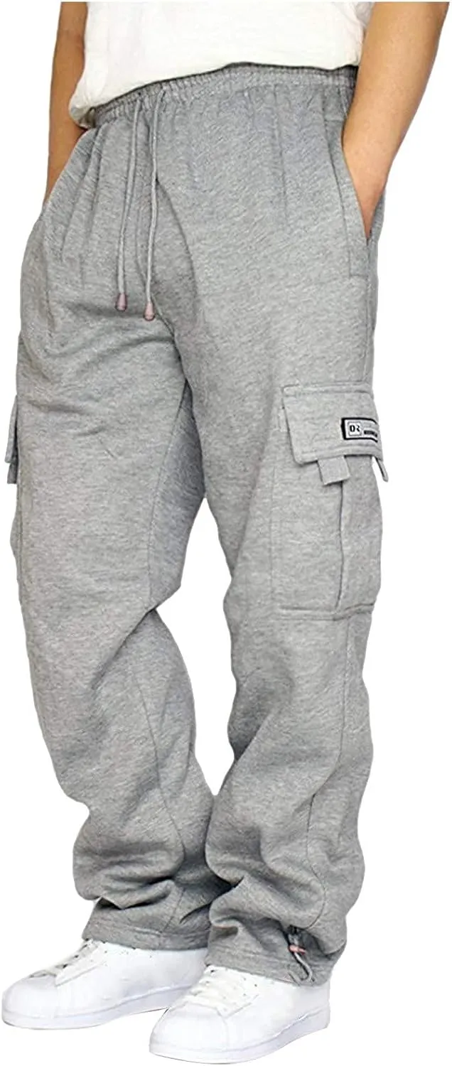 GOKKILRW Mens Fashion Hiking Cargo Pants Workout Joggers Chinos Stretch Drawstring Athletic Camp Combat Work Pants Trousers