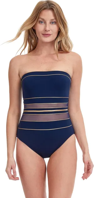 Gottex Women's Navy Gold One-Piece Swimsuit