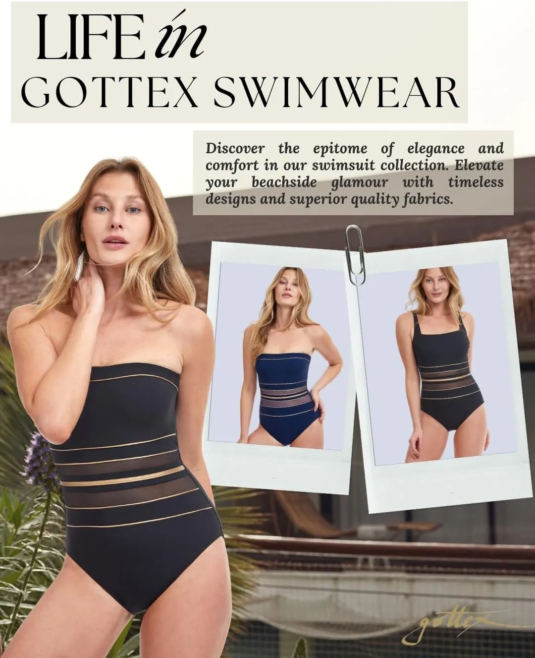 Gottex Women's Standard Black Gold One-Piece Swimsuit