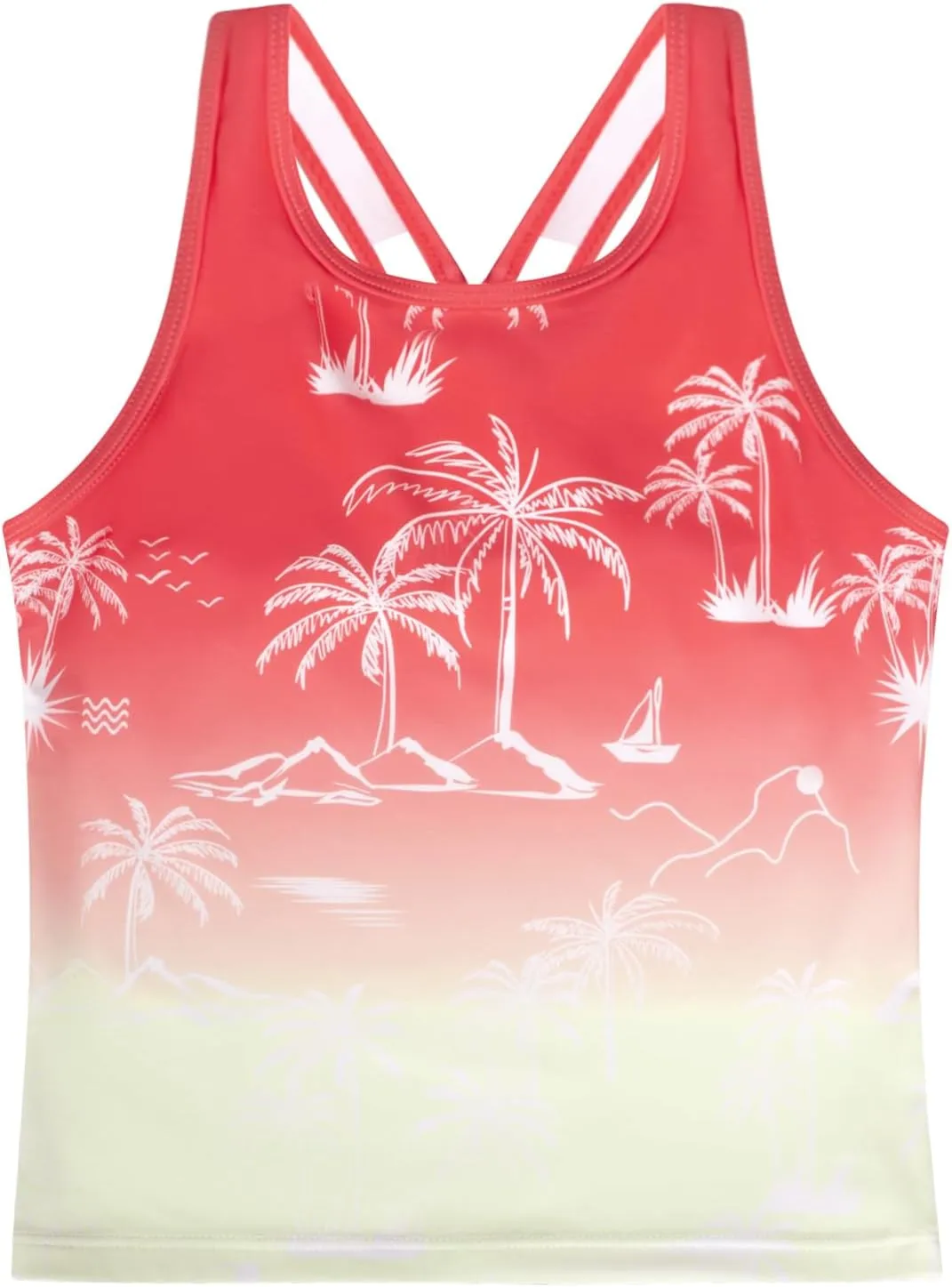 GRACE KARIN Girls Swimsuit Cross Back Swim Top and Swim Shorts Skirt Bathing Suit Two Piece Swimwear 5-12Y