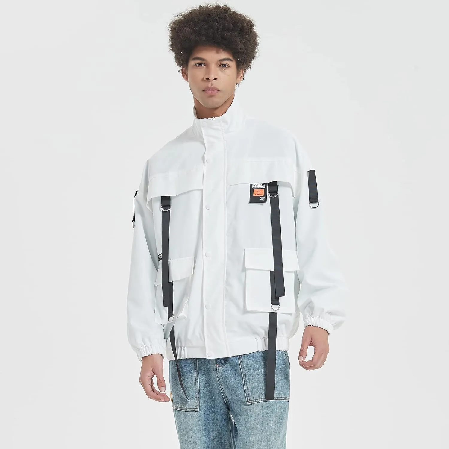 GURUNVANI Men Jacket Graffiti Jackets Lightweight Cotton Print Jacket Flight Bomber Hip Hop