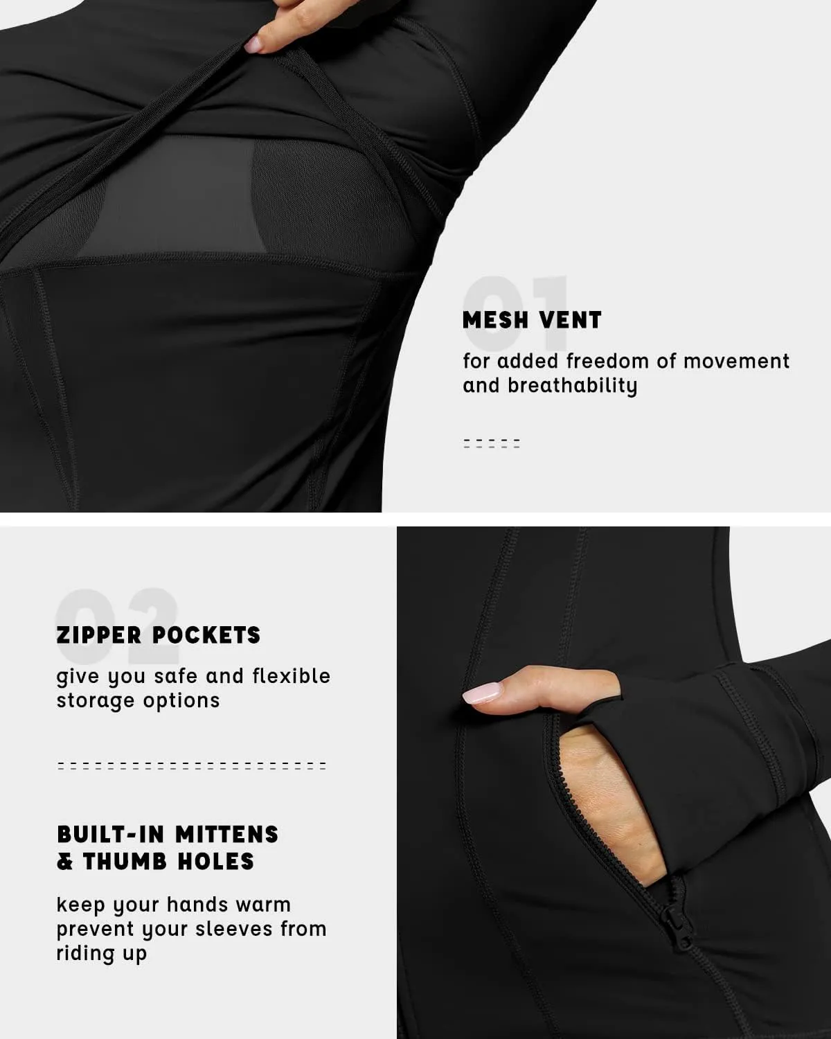 GYM RAINBOW Women's Lightweight Running Jackets Cottony-Soft 4-Way Stretch Zip up Slim Fit Workout Yoga Athletic Jacket