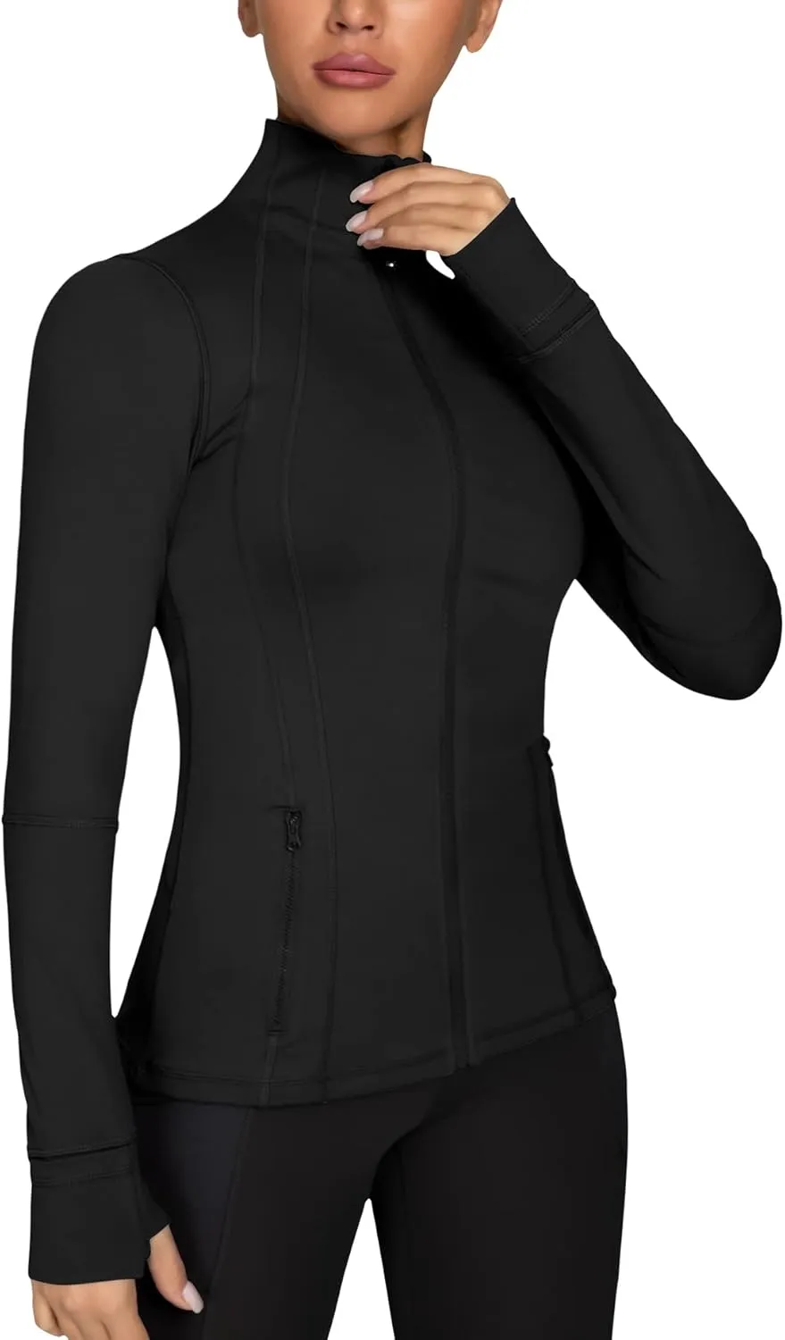 GYM RAINBOW Women's Lightweight Running Jackets Cottony-Soft 4-Way Stretch Zip up Slim Fit Workout Yoga Athletic Jacket