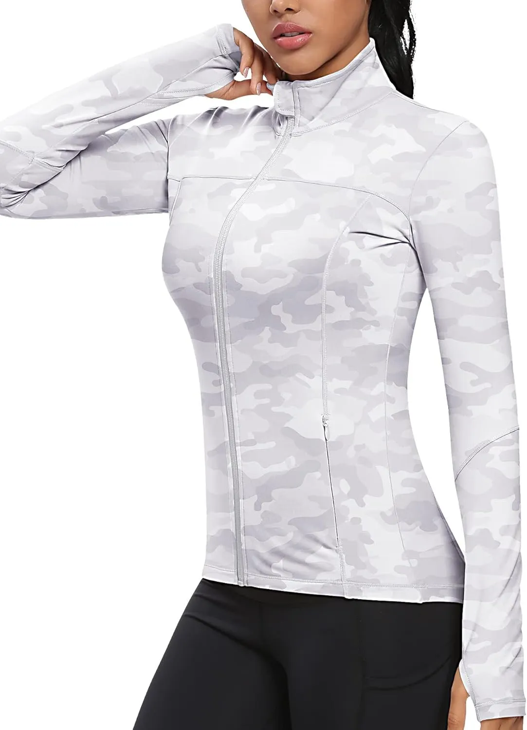 GYM RAINBOW Workout Jackets for Women, Full Zip Slim Fit Lightweight Athletic Running Sports Track Jacket with Pockets