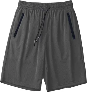 Gym Shorts Men Summer Ice Silk Quick Drying Workout Shorts Lightweight Soild Color Running Shorts Elastic Waist Shorts