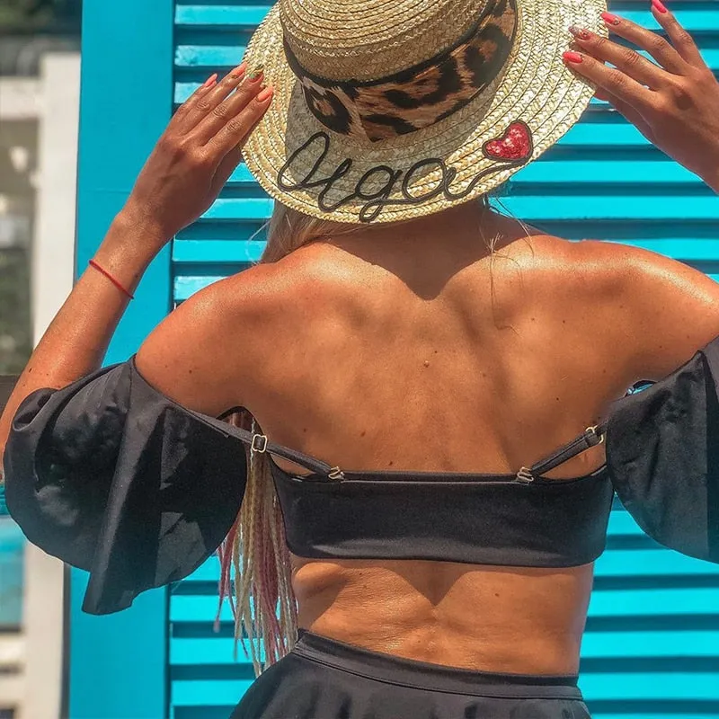 High waist bikinis set Off shoulder ruffled