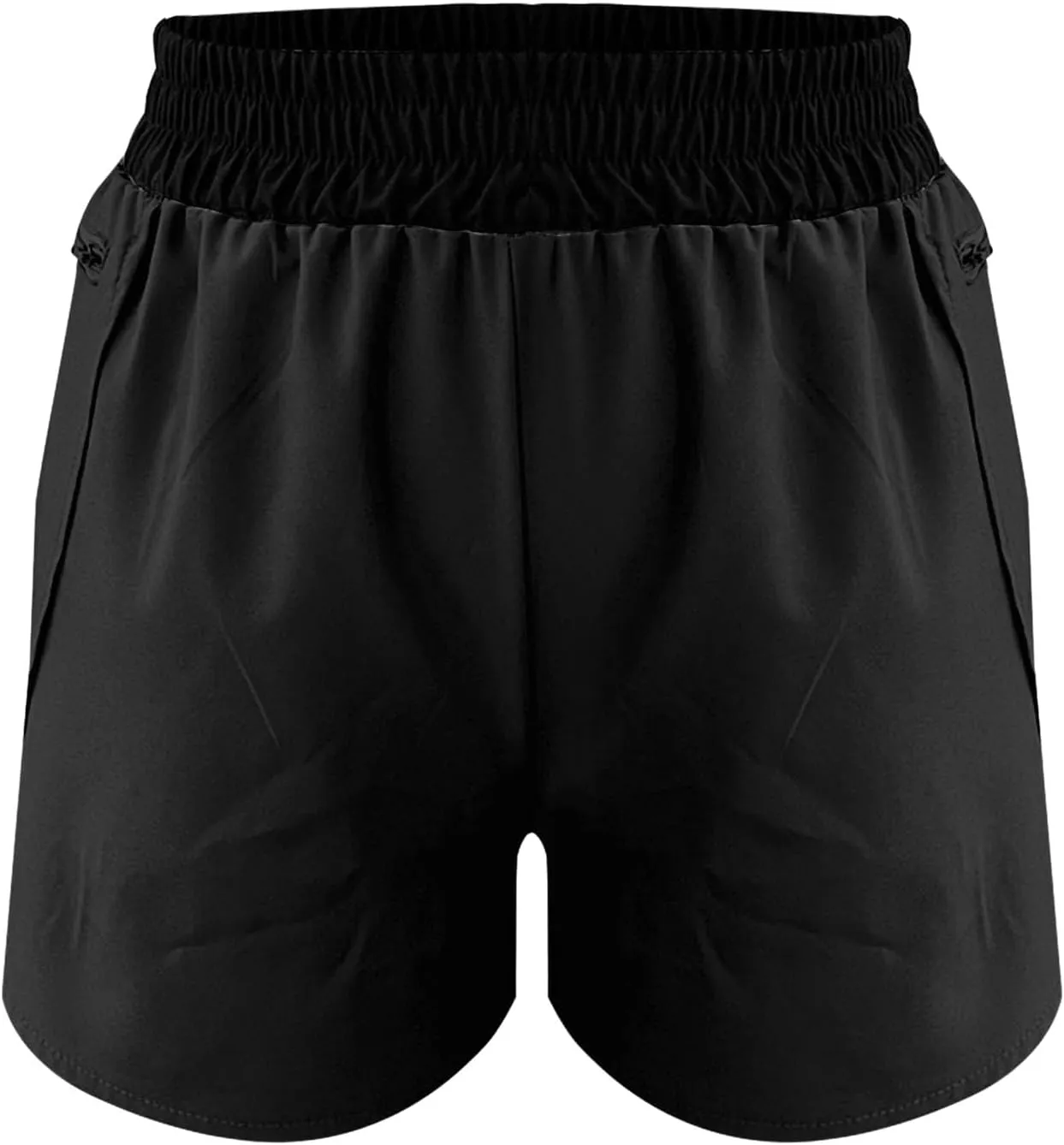 High Waisted Running Shorts for Women Lightweight Yoga Shorts Gym Athletic Workout Shorts with Zipper Pockets