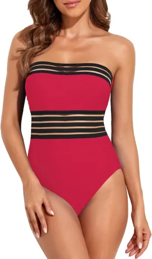Hilor Women's One Piece Swimsuits Tummy Control Bathing Suits Sexy Halter Slimming Monokini Swimwear