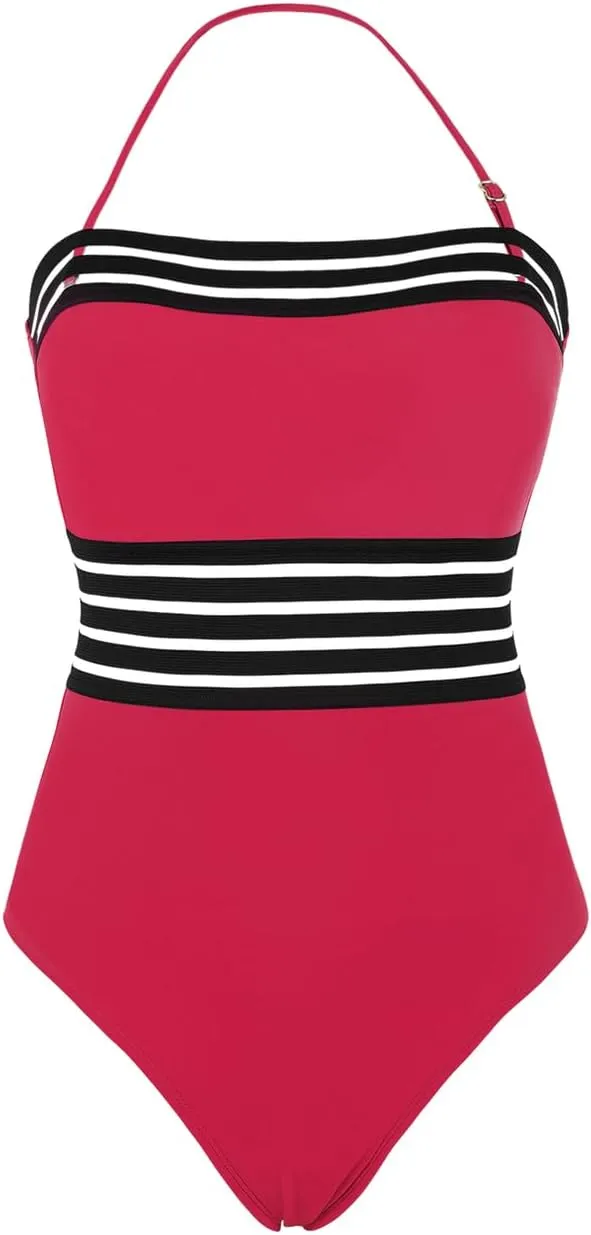 Hilor Women's One Piece Swimsuits Tummy Control Bathing Suits Sexy Halter Slimming Monokini Swimwear