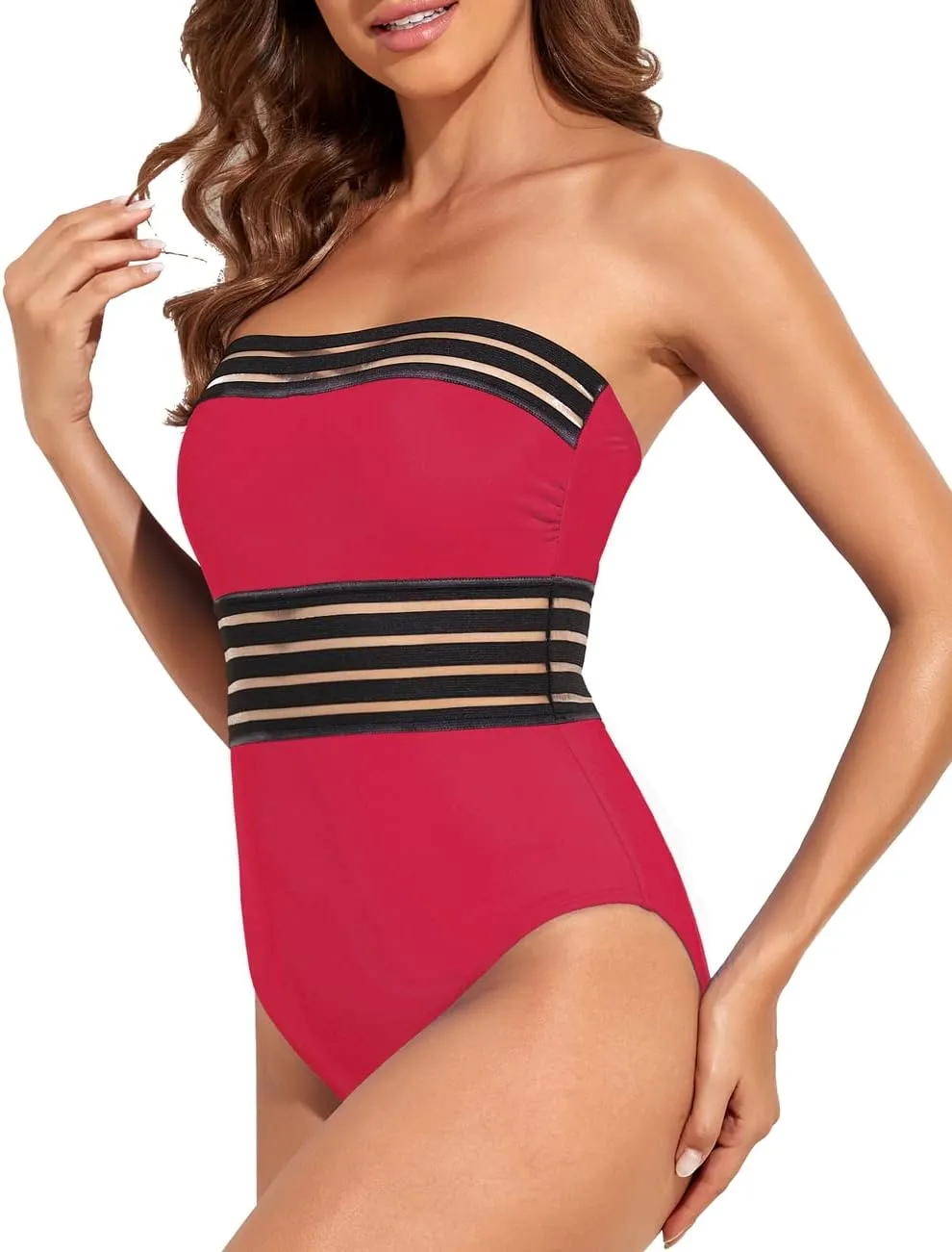 Hilor Women's One Piece Swimsuits Tummy Control Bathing Suits Sexy Halter Slimming Monokini Swimwear