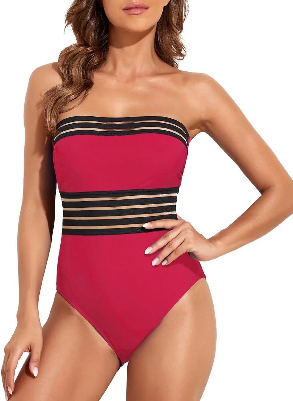Hilor Women's One Piece Swimsuits Tummy Control Bathing Suits Sexy Halter Slimming Monokini Swimwear