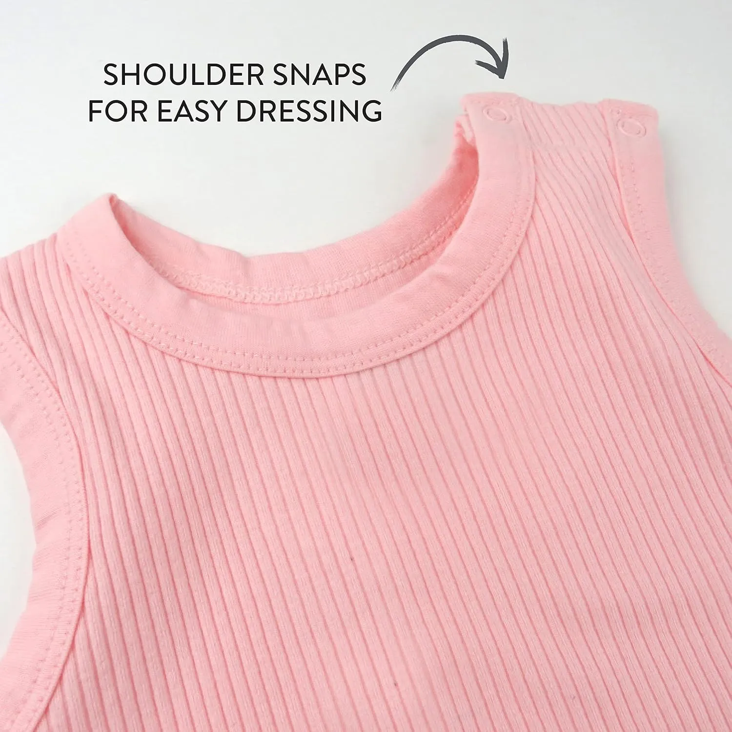 HonestBaby baby-girls Rib Romper and Headband Organic Cotton