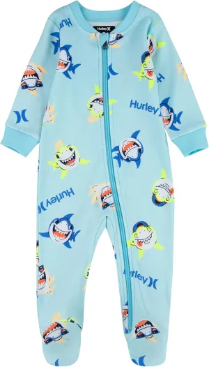 Hurley Baby Boys' Long Sleeve Footed Coverall