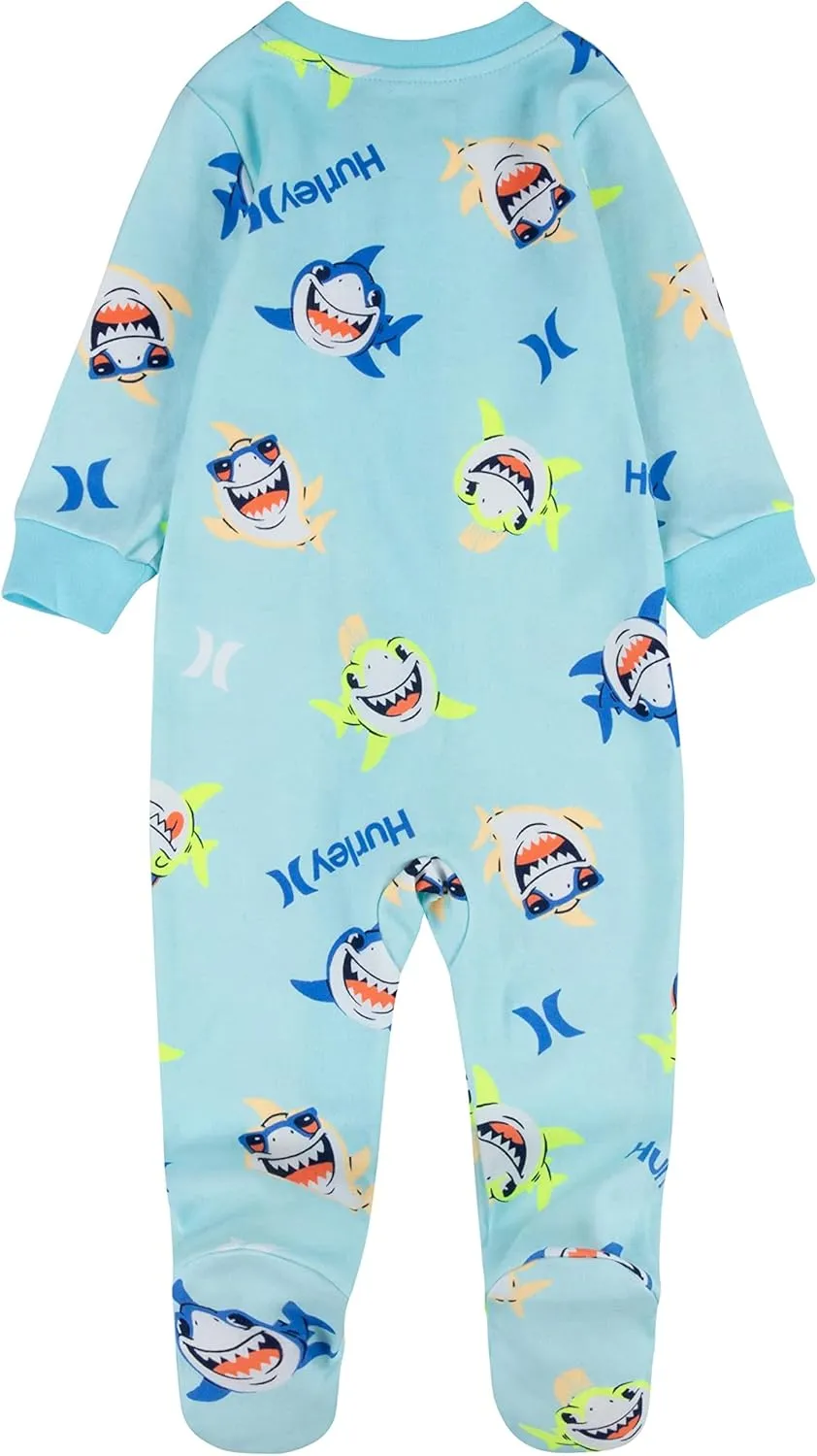 Hurley Baby Boys' Long Sleeve Footed Coverall