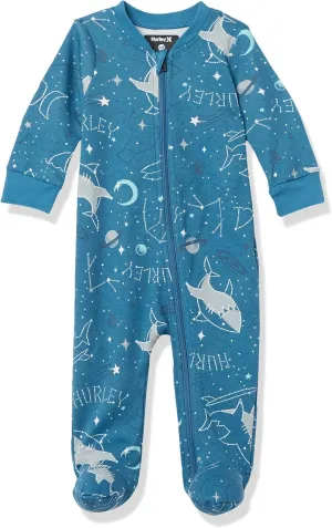 Hurley Baby Boys' Long Sleeve Footed Coverall