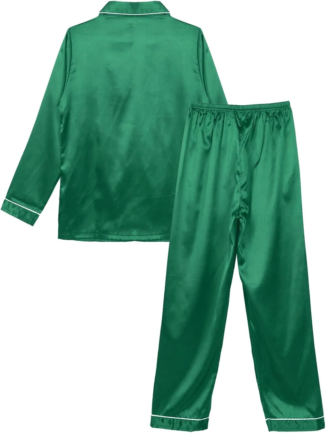 iiniim Women Satin Pajama Set Long Sleeve Sleep Shirt and Pajama Pants Pj Set Loungewear Sleepwear