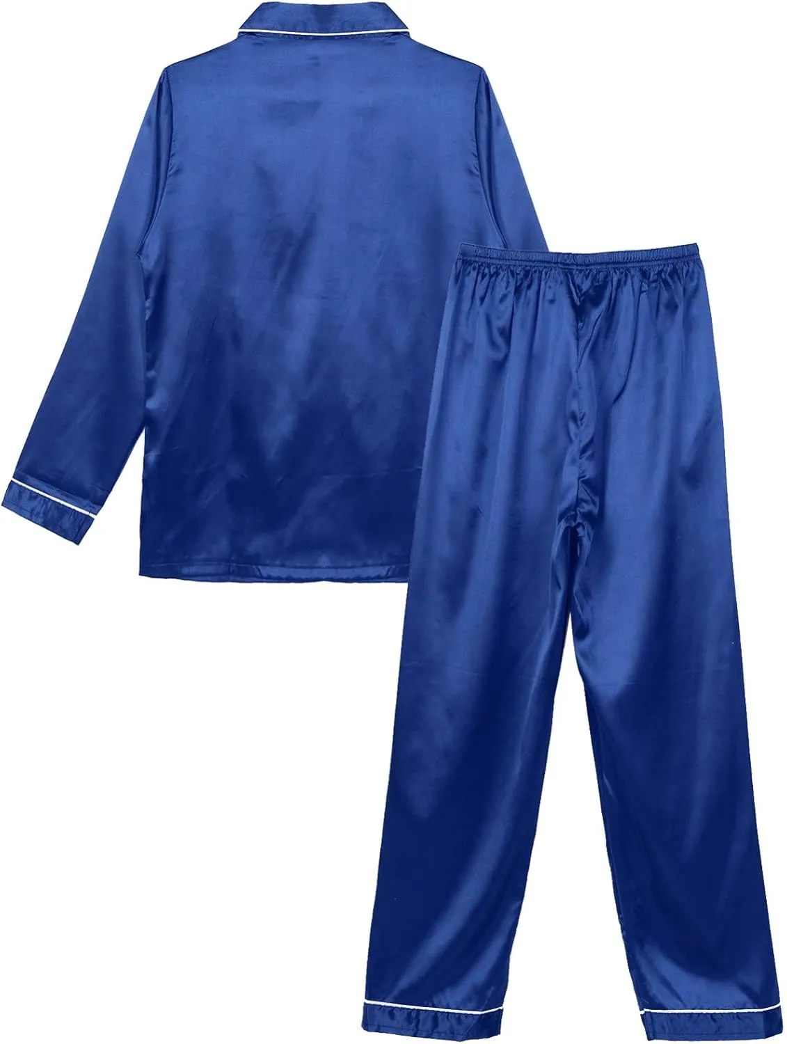 iiniim Women Satin Pajama Set Long Sleeve Sleep Shirt and Pajama Pants Pj Set Loungewear Sleepwear