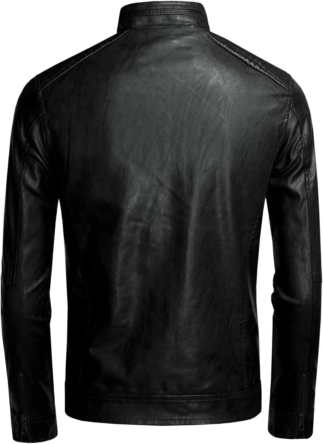 JUREX Mens Faux Leather Jacket Black Lightweight Outwear