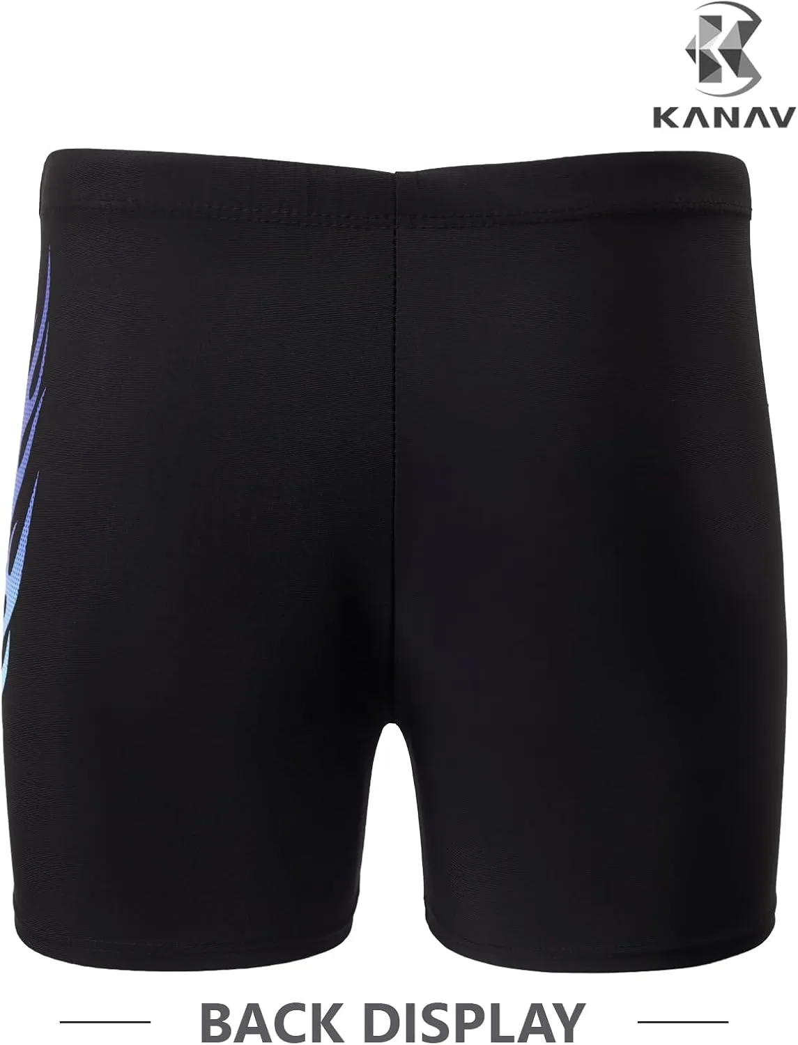 KANAV 3 Pack Men's Athletic Square Leg Swimsuit Jammers Durable Compression Swim Briefs Training Bathing Swimming Shorts