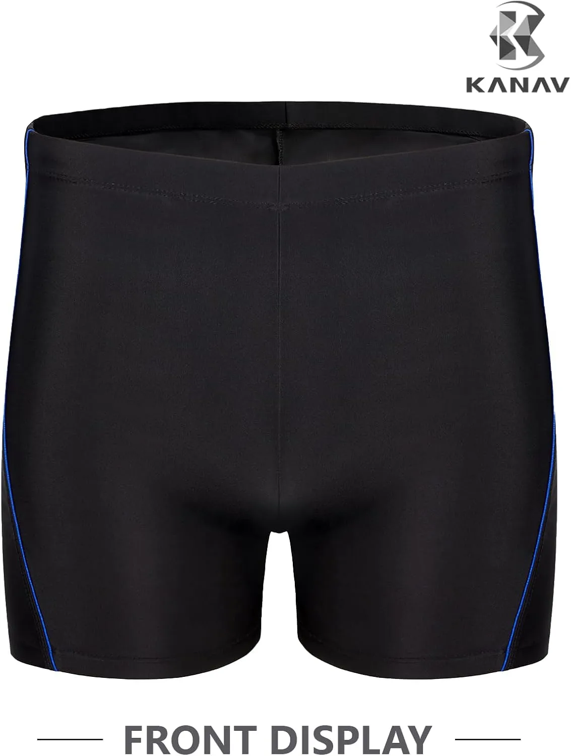 KANAV 3 Pack Men's Athletic Square Leg Swimsuit Jammers Durable Compression Swim Briefs Training Bathing Swimming Shorts