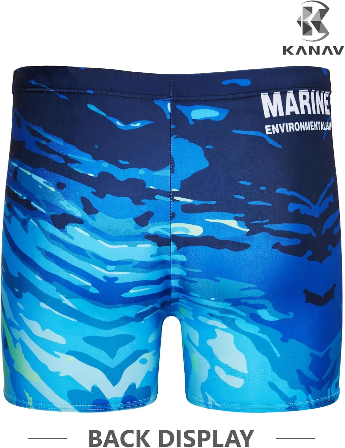 KANAV 3 Pack Men's Athletic Square Leg Swimsuit Jammers Durable Compression Swim Briefs Training Bathing Swimming Shorts