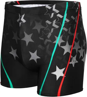 KANAV Men's Athletic Square Leg Swimsuit Jammers Durable Compression Swim Briefs Training Bathing Swimming Shorts