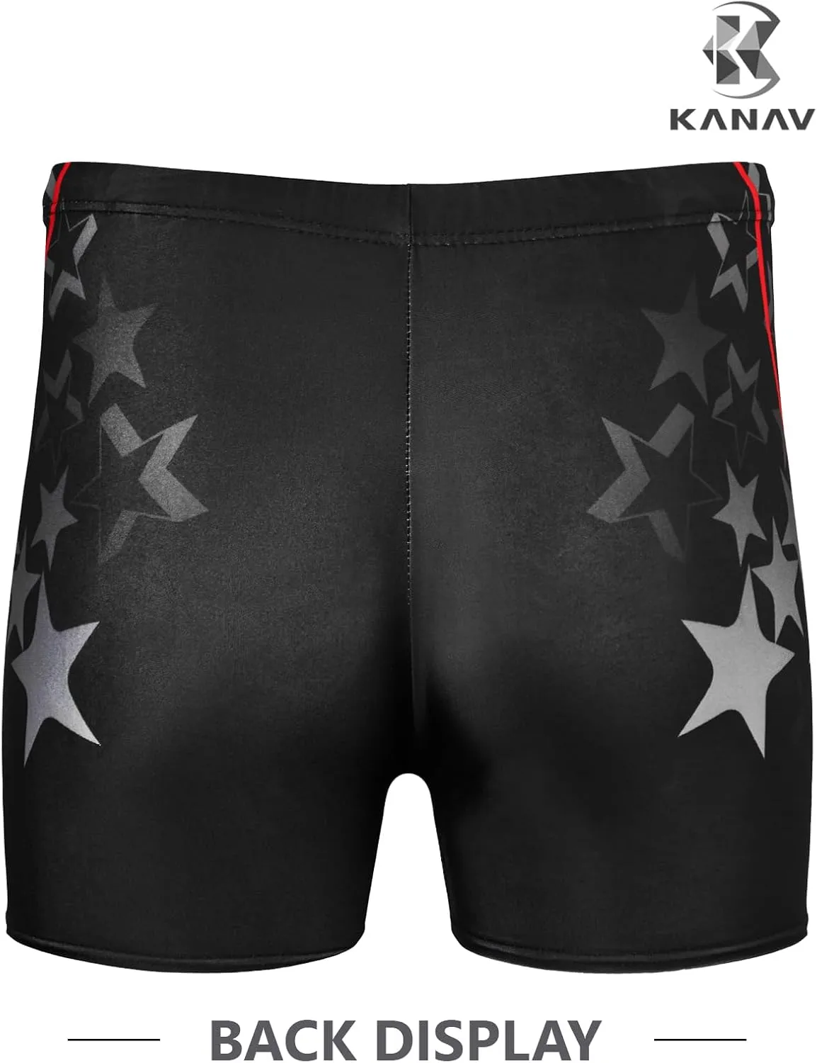 KANAV Men's Athletic Square Leg Swimsuit Jammers Durable Compression Swim Briefs Training Bathing Swimming Shorts