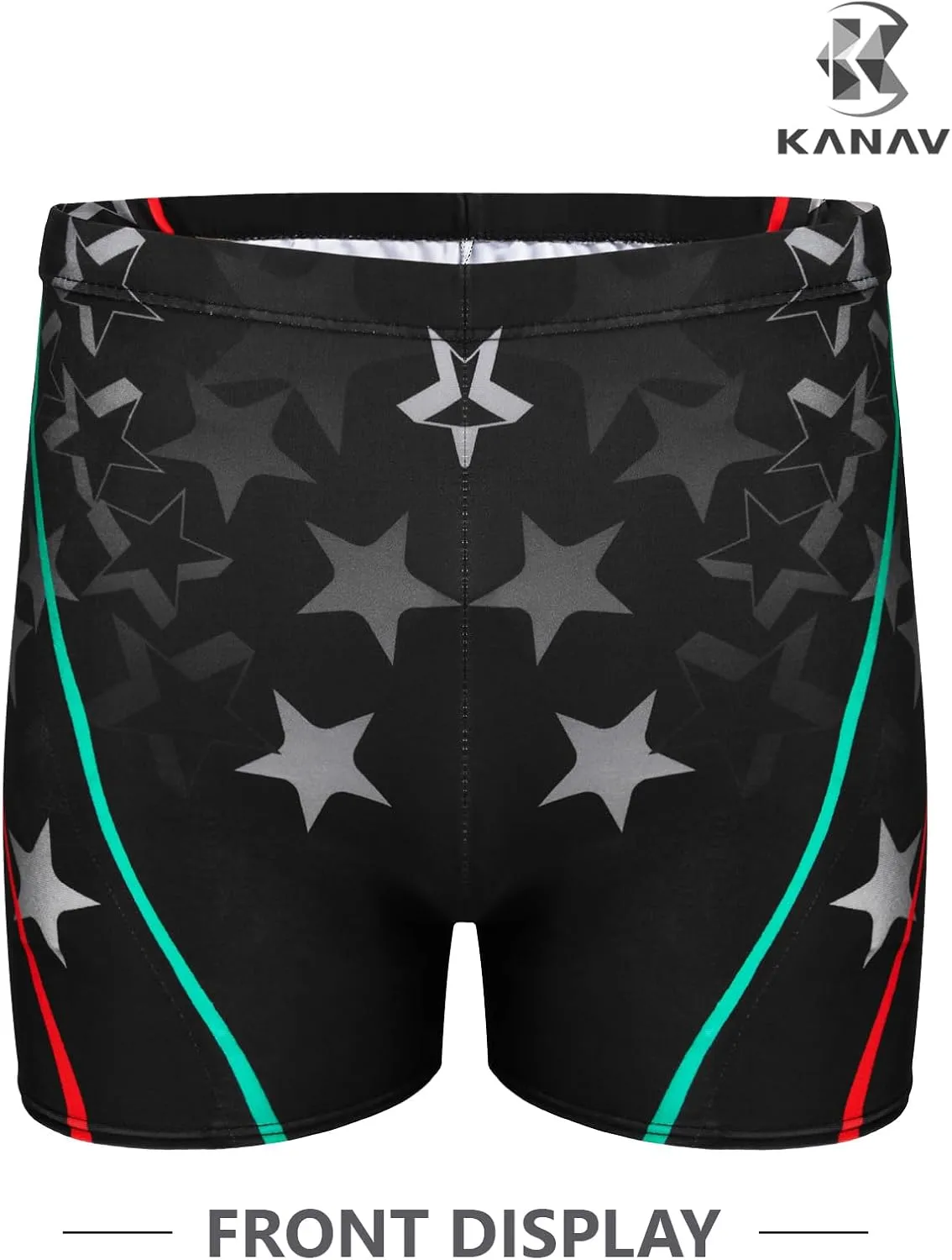 KANAV Men's Athletic Square Leg Swimsuit Jammers Durable Compression Swim Briefs Training Bathing Swimming Shorts