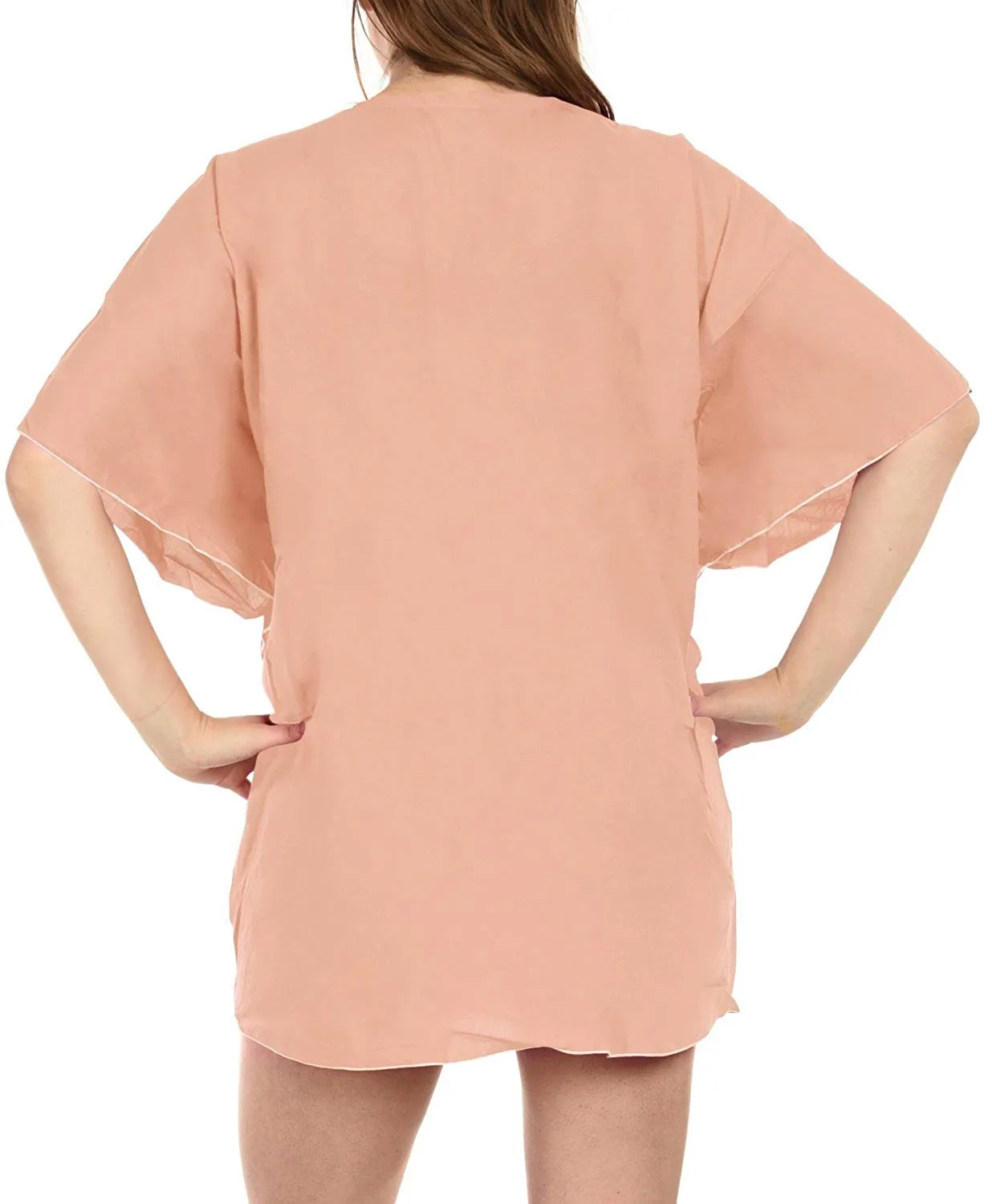 LA LEELA Swimwear Beach Bikini Cover up Women Swimsuit Summer Dresses Solid