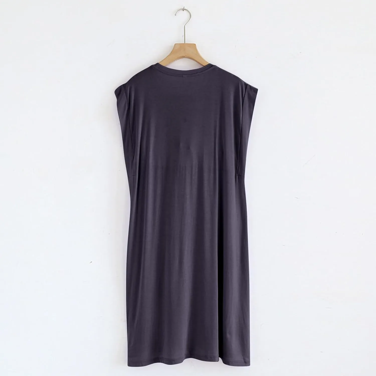LEMONONSTORE Womens Sleeveless Nightgowns Padded Sleep Tank Dress Casual Full Slip Slit Long Chemise Nightshirt Sleepdress