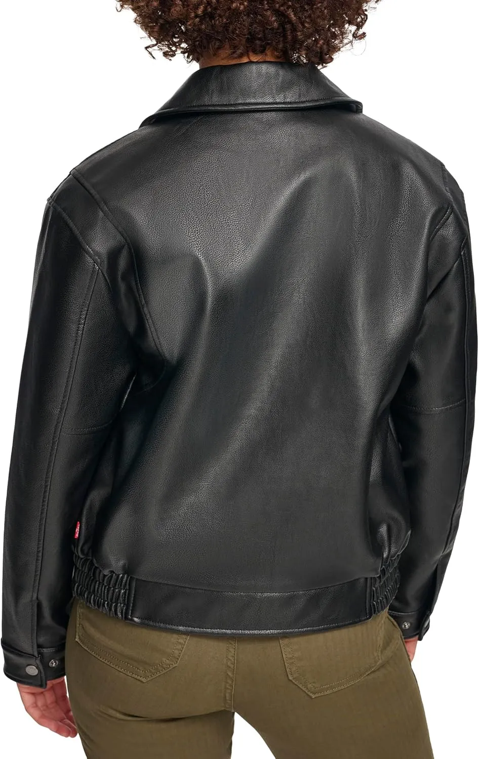 Levi's Women's Faux Leather Lightweight Dad Bomber Jacket
